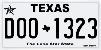 TX license plate DOO1323