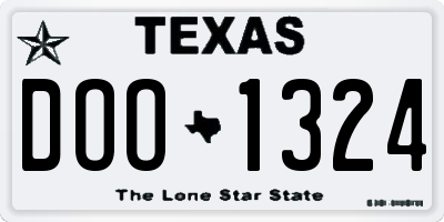 TX license plate DOO1324