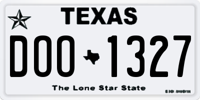 TX license plate DOO1327