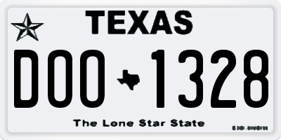 TX license plate DOO1328