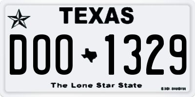 TX license plate DOO1329