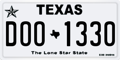 TX license plate DOO1330
