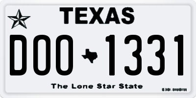 TX license plate DOO1331