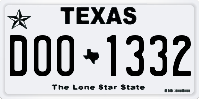 TX license plate DOO1332