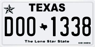 TX license plate DOO1338