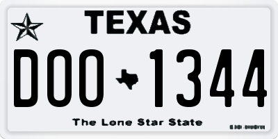 TX license plate DOO1344