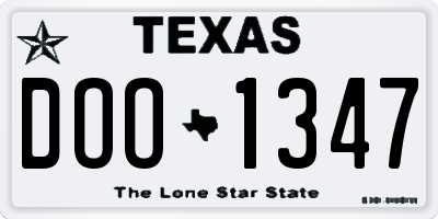 TX license plate DOO1347