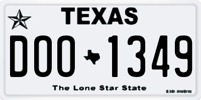 TX license plate DOO1349