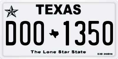 TX license plate DOO1350