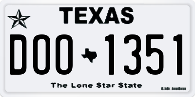 TX license plate DOO1351