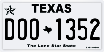 TX license plate DOO1352
