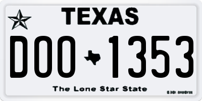 TX license plate DOO1353