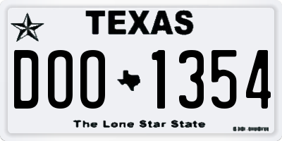 TX license plate DOO1354
