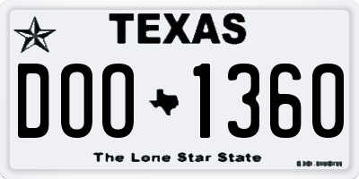 TX license plate DOO1360
