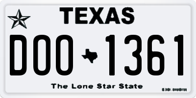 TX license plate DOO1361