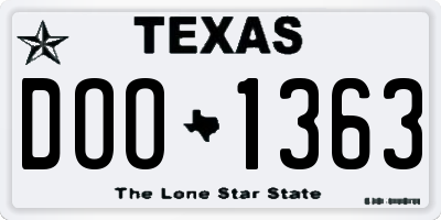 TX license plate DOO1363