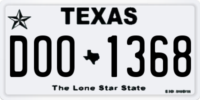 TX license plate DOO1368