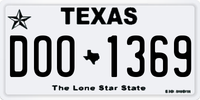 TX license plate DOO1369
