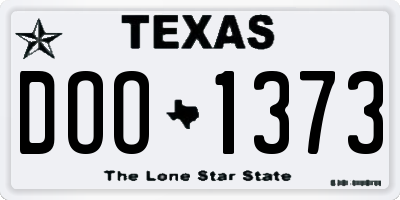 TX license plate DOO1373