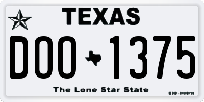 TX license plate DOO1375