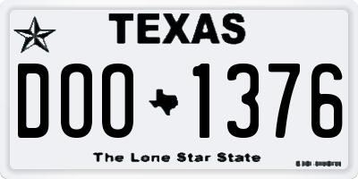 TX license plate DOO1376