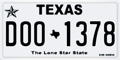 TX license plate DOO1378