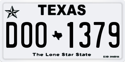 TX license plate DOO1379
