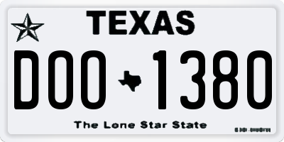 TX license plate DOO1380