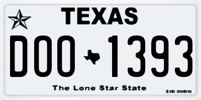 TX license plate DOO1393