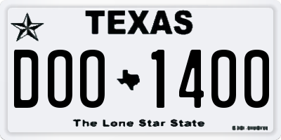 TX license plate DOO1400