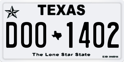 TX license plate DOO1402