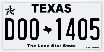 TX license plate DOO1405