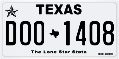 TX license plate DOO1408