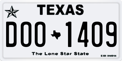 TX license plate DOO1409