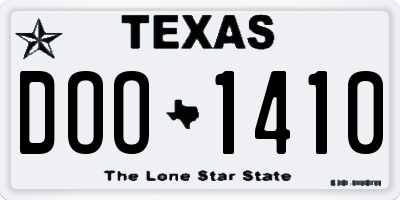 TX license plate DOO1410