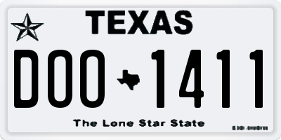 TX license plate DOO1411