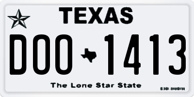 TX license plate DOO1413