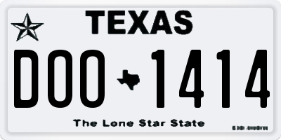 TX license plate DOO1414