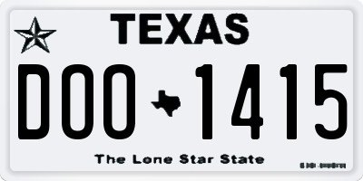 TX license plate DOO1415