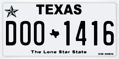 TX license plate DOO1416
