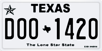 TX license plate DOO1420