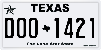 TX license plate DOO1421