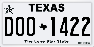 TX license plate DOO1422