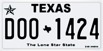 TX license plate DOO1424