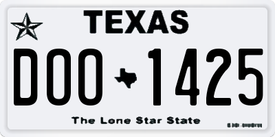 TX license plate DOO1425