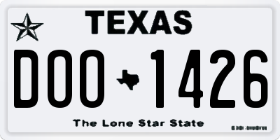 TX license plate DOO1426