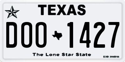 TX license plate DOO1427