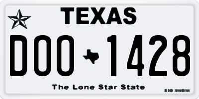 TX license plate DOO1428