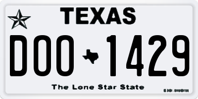 TX license plate DOO1429