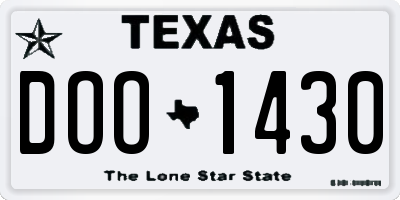 TX license plate DOO1430